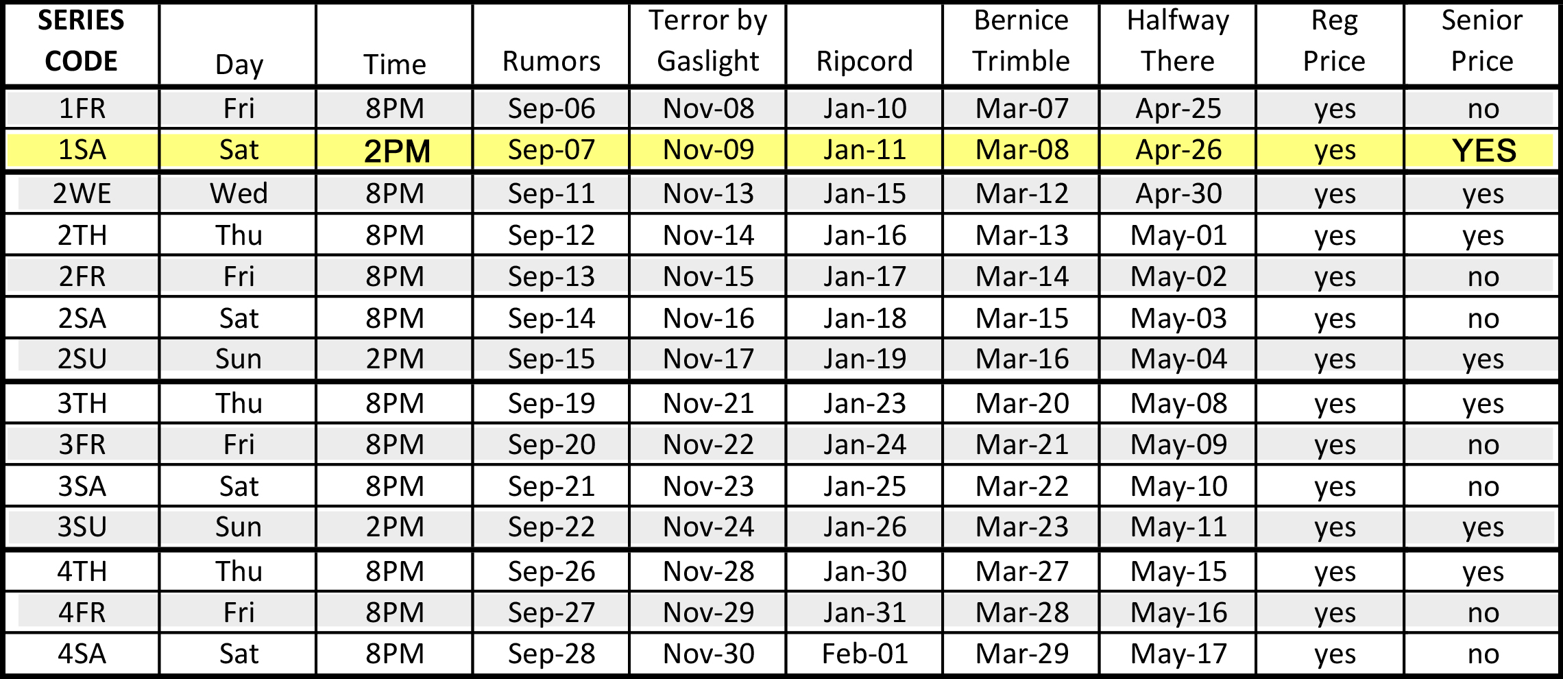 "2024-25 season" dates "show dates"